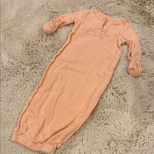 Carters Peach Polka Dot Baby Gown Girls Sleep Sack Newborn